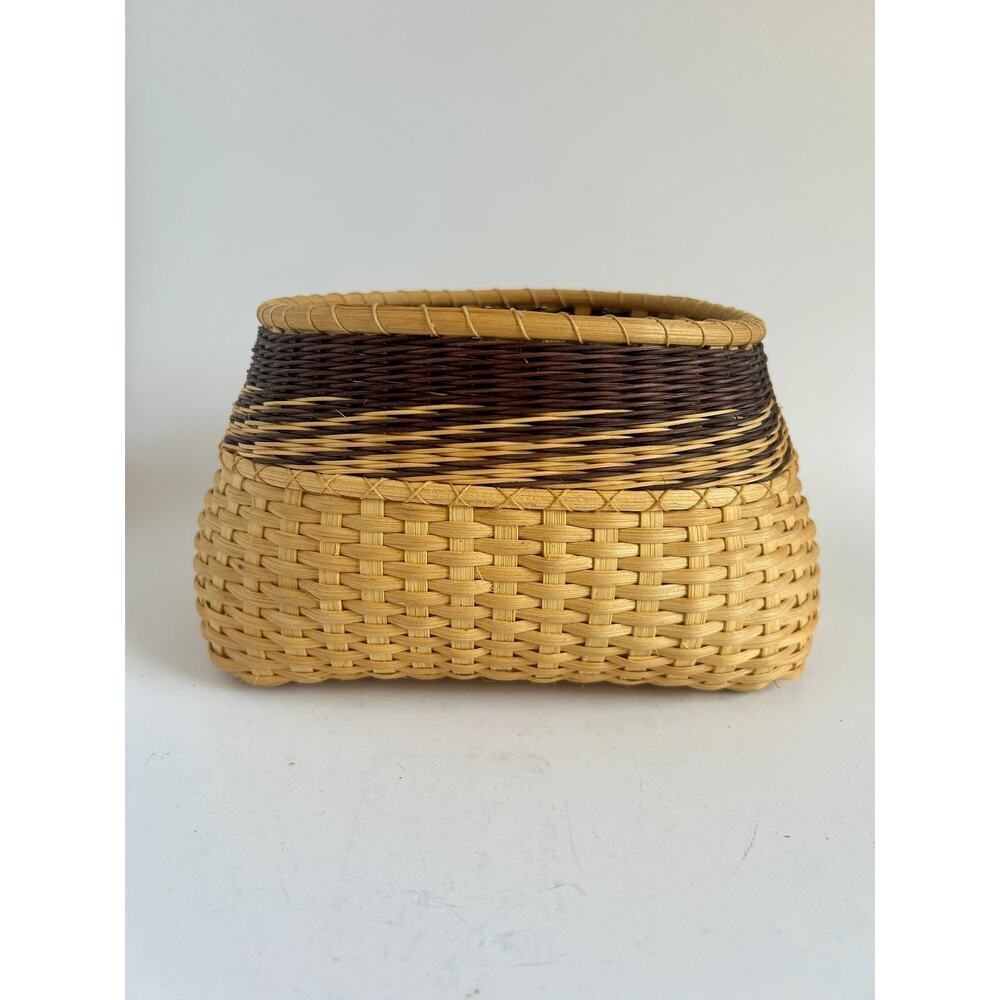 Vintage Cat Head Basket, Signed | Collectible Basket | Art Basket